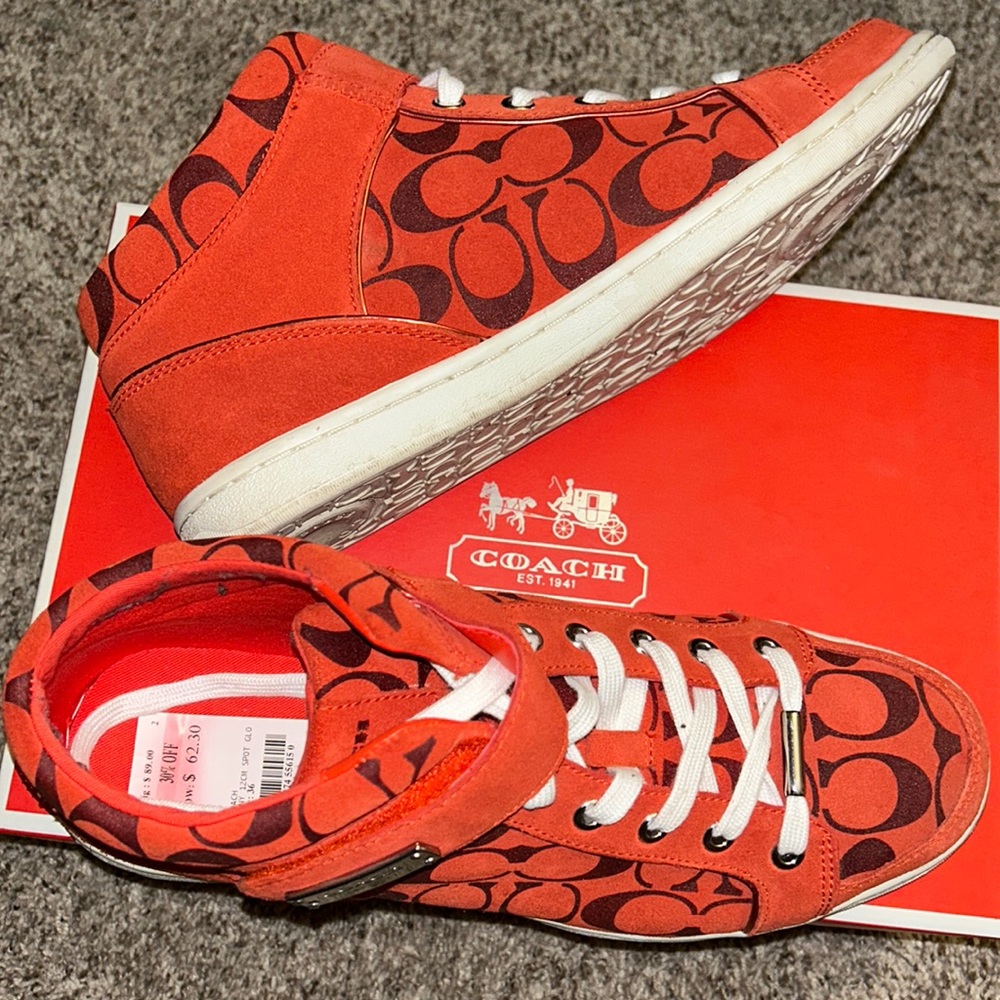 Coach women’s red suede shoe.
